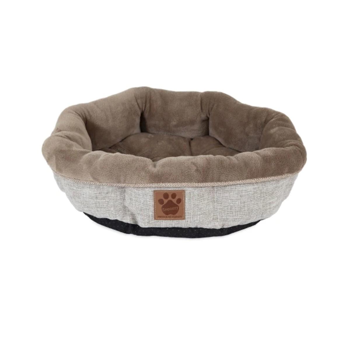 SnooZZy Rustic Elegance Shearling Round Dog Bed - Buff
