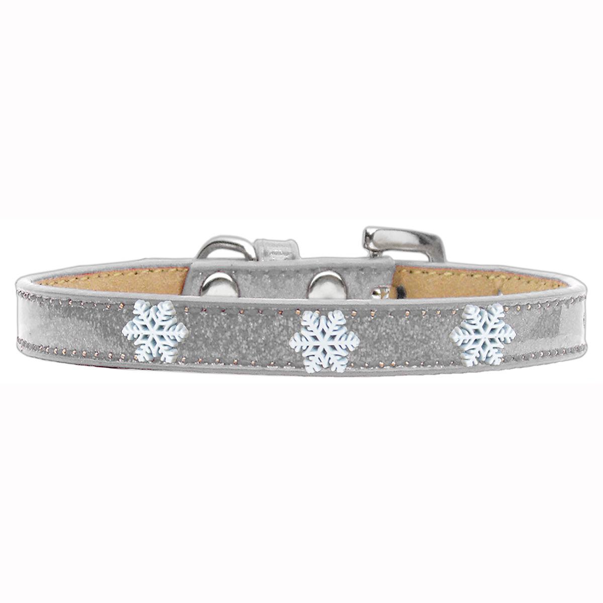Snowflake Widget Dog Collar - Silver Ice Cream
