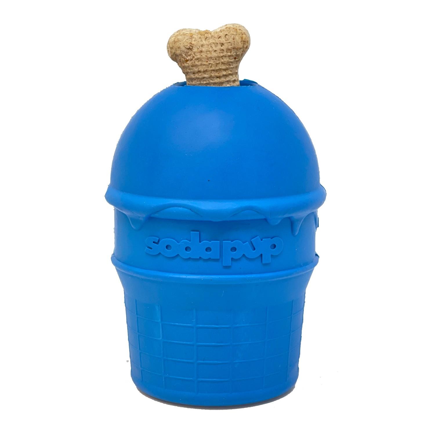 SodaPup Ice Cream Cone Treat Dispensing Dog Toy - Blue