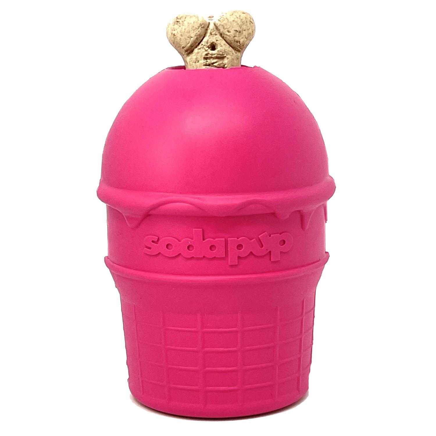 SodaPup Ice Cream Cone Treat Dispensing Dog Toy - Pink
