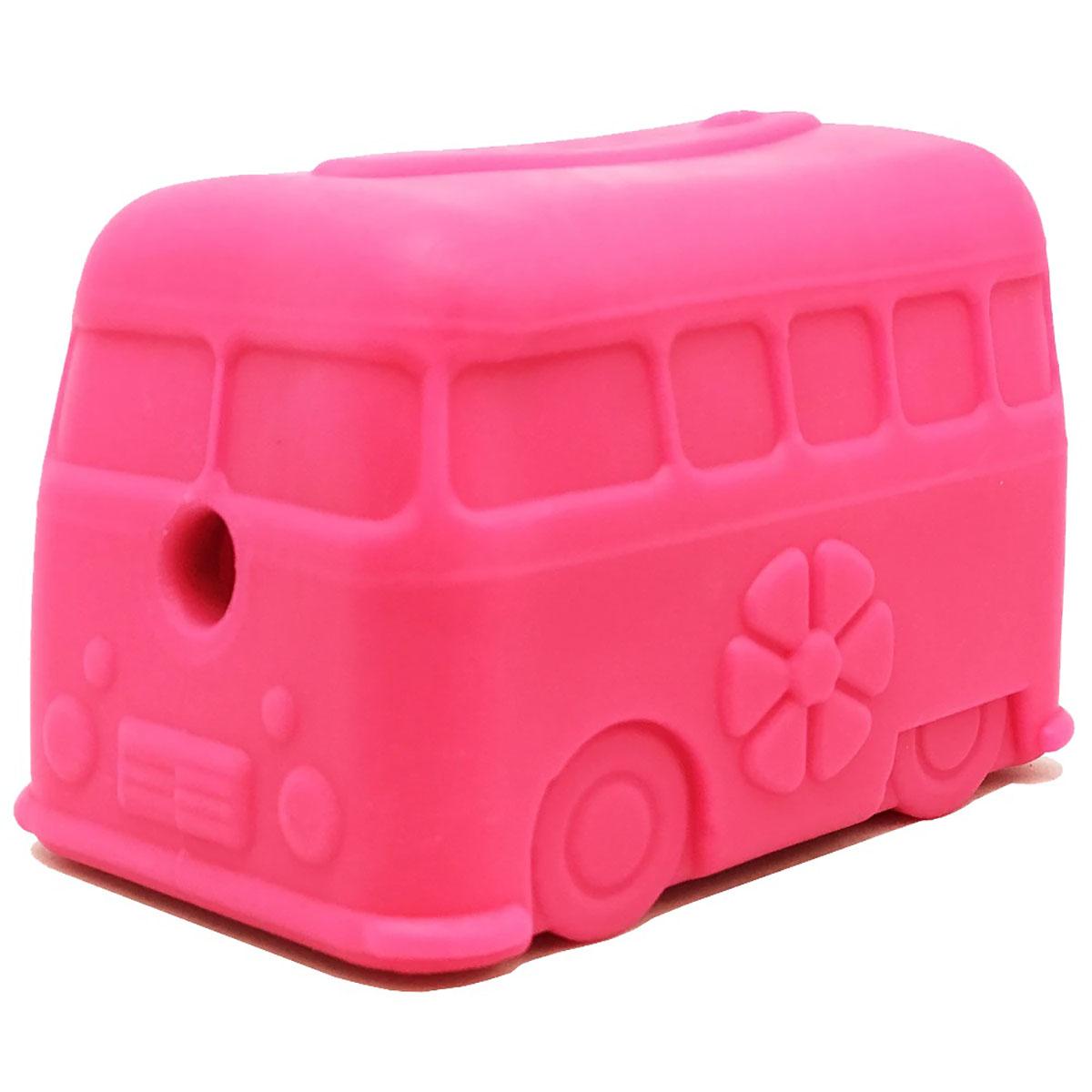 SodaPup Natural Rubber Surf's Up Retro Van Dog Toy - Pink
