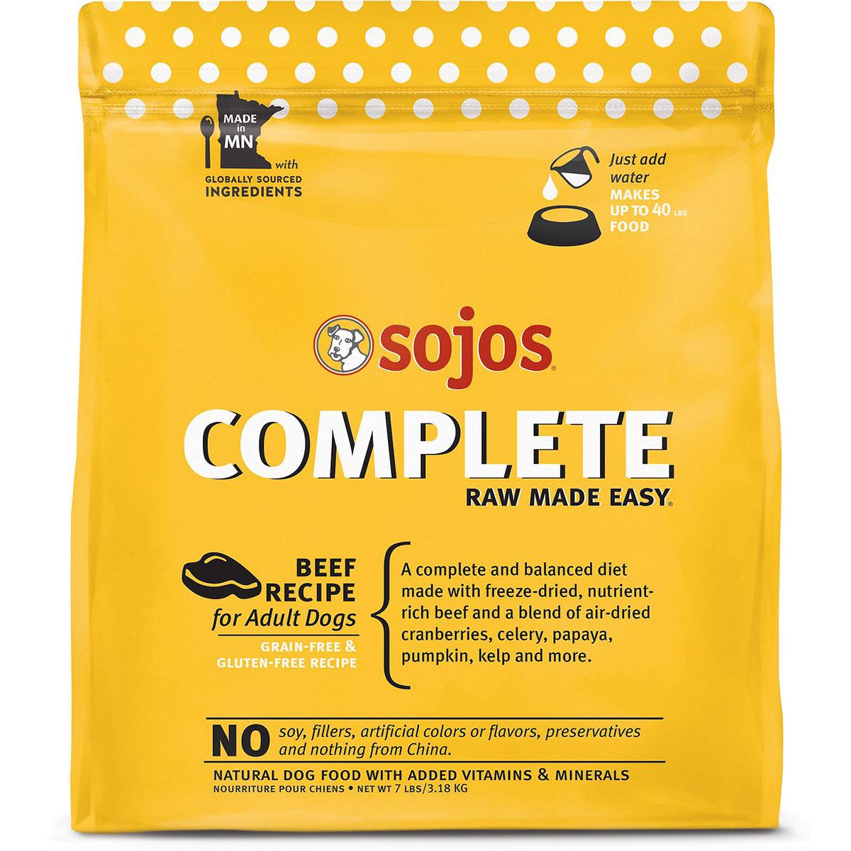 Sojos Complete Adult Grain-Free Freeze-Dried Dog Food - Beef Recipe