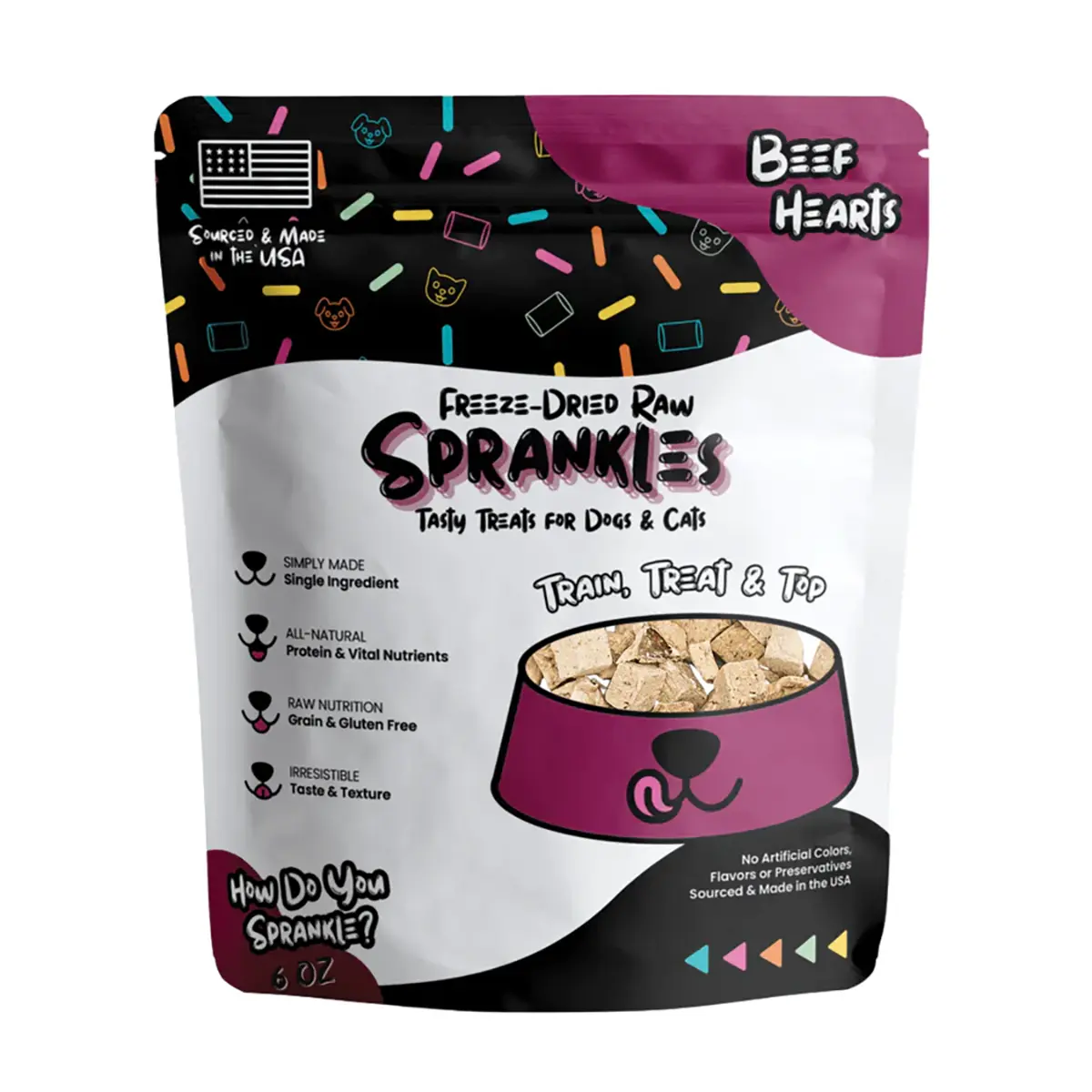 Sprankles Freeze Dried Cat & Dog Treats - Beef Hearts