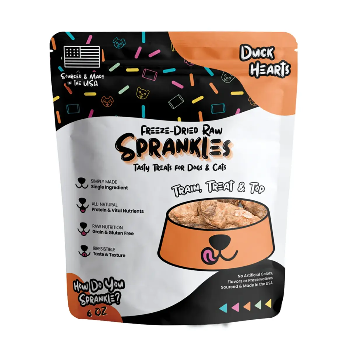 Sprankles Freeze Dried Cat & Dog Treats - Duck Hearts