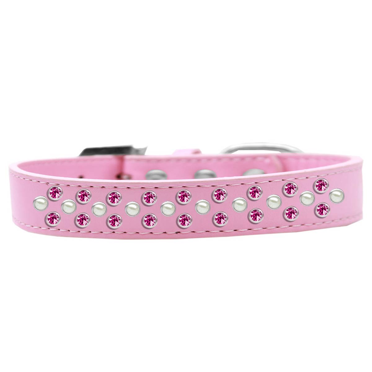 Sprinkles Pearl and Bright Pink Crystals Dog Collar - Light Pink