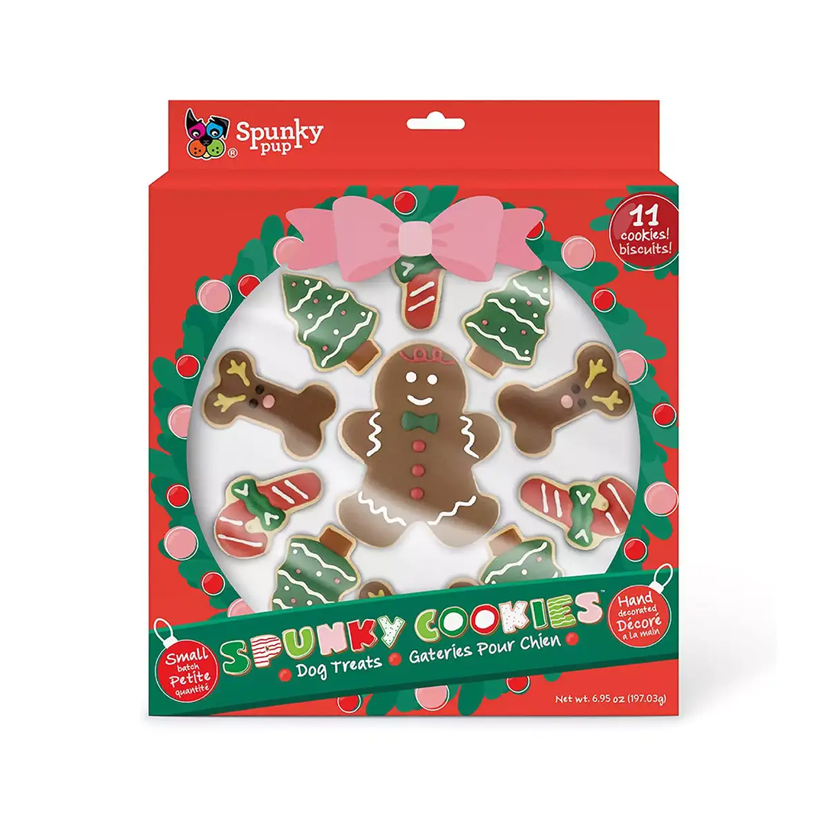 Spunky Pup Holiday Dog Treats - 11 Assorted Spunky Cookies Tray