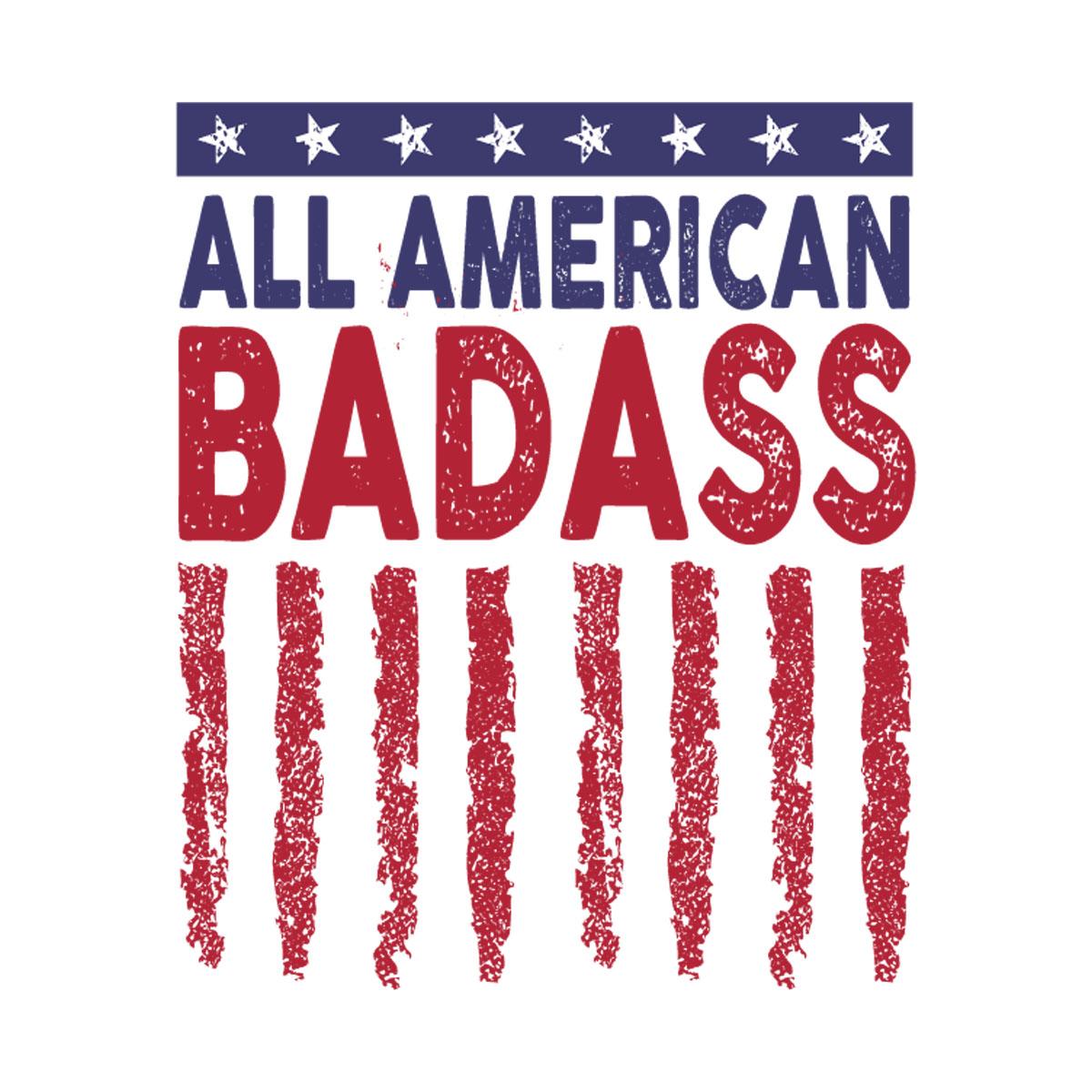 All American Badass Dog Shirt - White | BaxterBoo