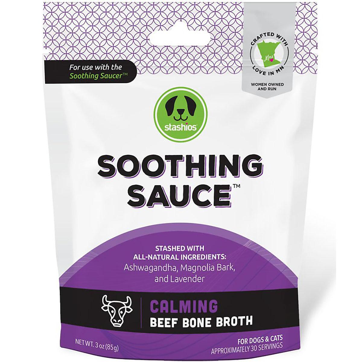 Stashios Soothing Sauce Calming Beef Bone Broth for Dogs & Cats