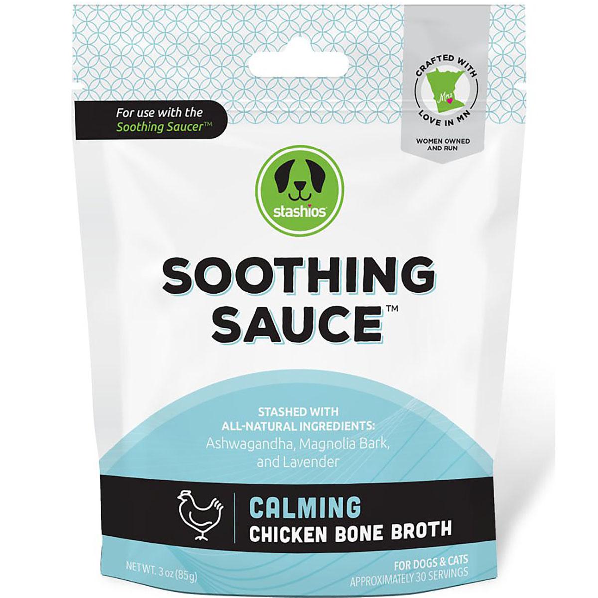 Stashios Soothing Sauce Calming Chicken Bone Broth for Dogs & Cats