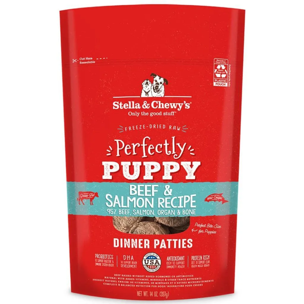 Stella & Chewy's Freeze Dried Puppy Dinner Patties Dog Food - Beef & Salmon