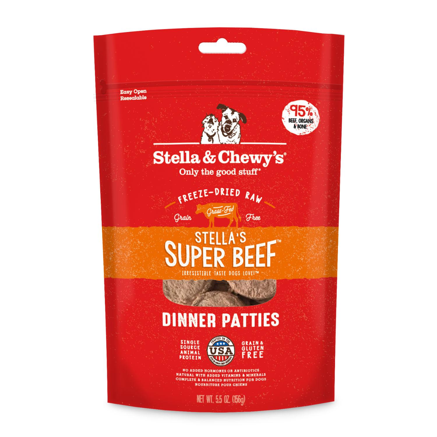Stella & Chewy's Super Beef Dinner Patties Dog Treats - Freeze Dried