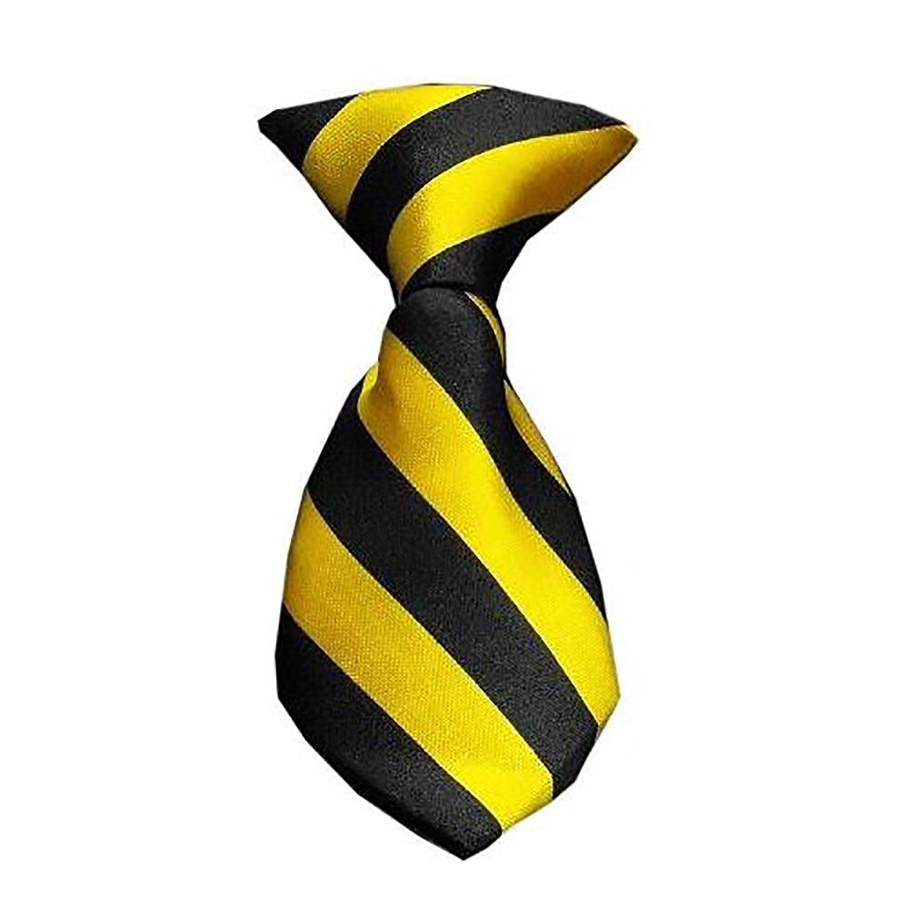 Striped Dog Neck Tie - Yellow