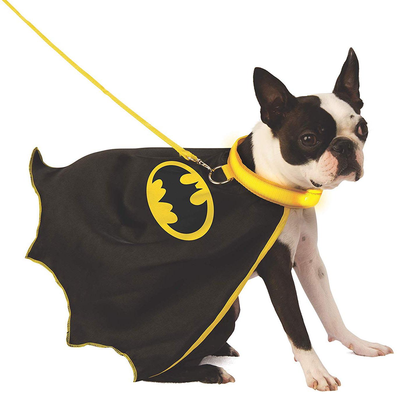 Batman Dog Cape with Light Up Collar and Leash