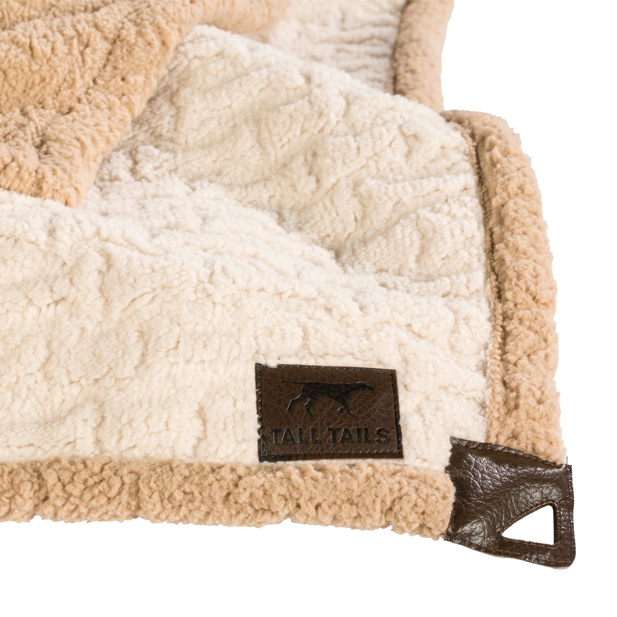 Tall Tails Embossed Bone Micro Sherpa Dog Blanket - Cream and Tan