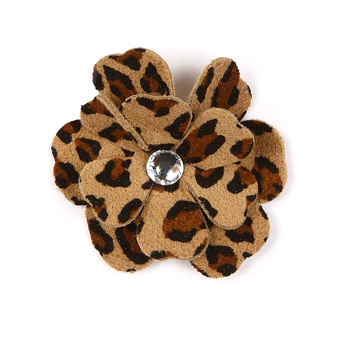 Tinkie's Garden Flower 2 Layer Dog Hair Bow by Susan Lanci - Cheetah