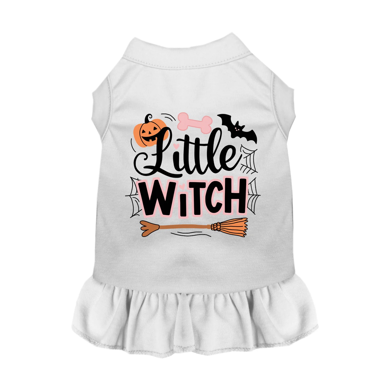 Mirage Halloween Little Witch Dog Dress - White