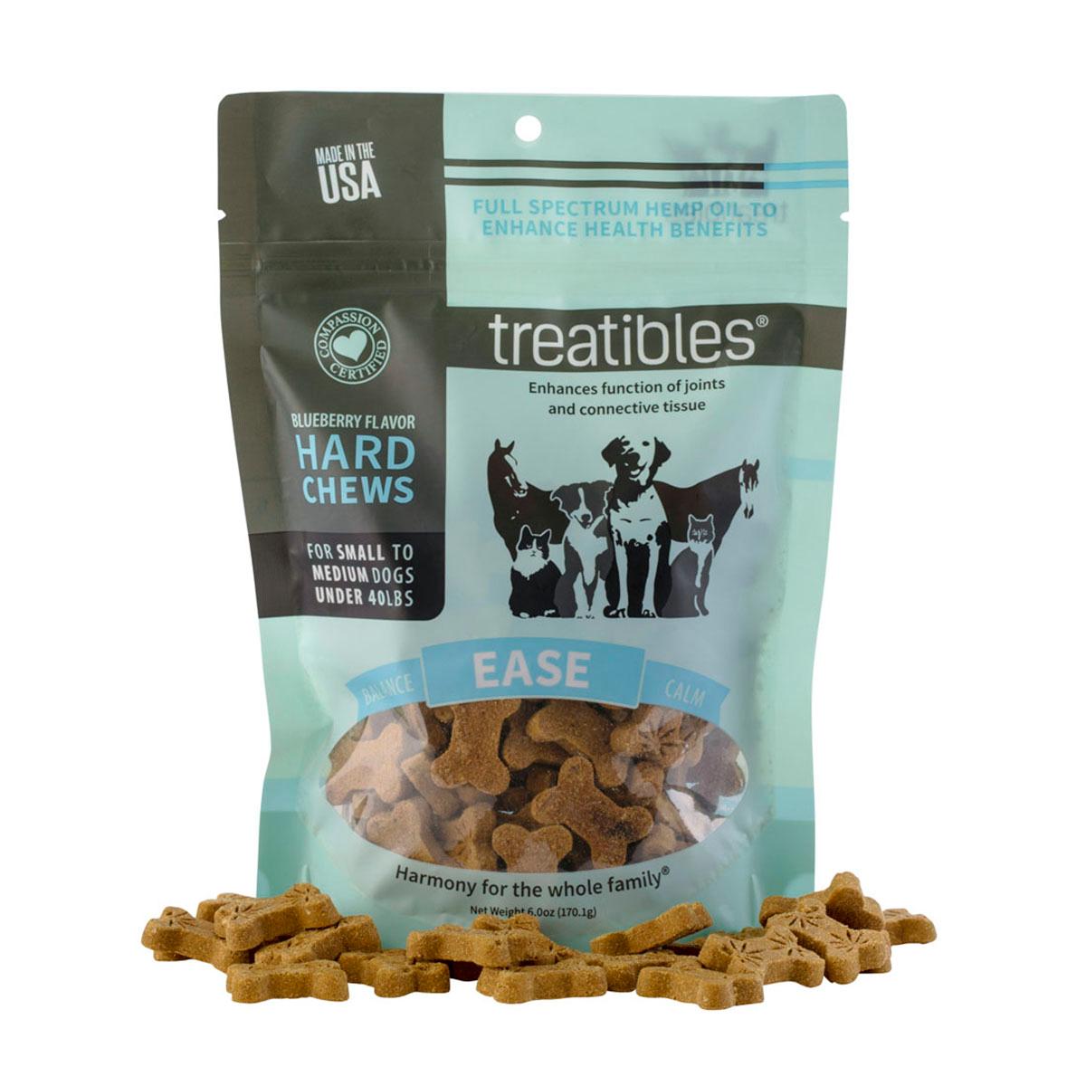 Treatibles CBD Ease Hard Chews for Dogs under 40 lbs - Blueberry