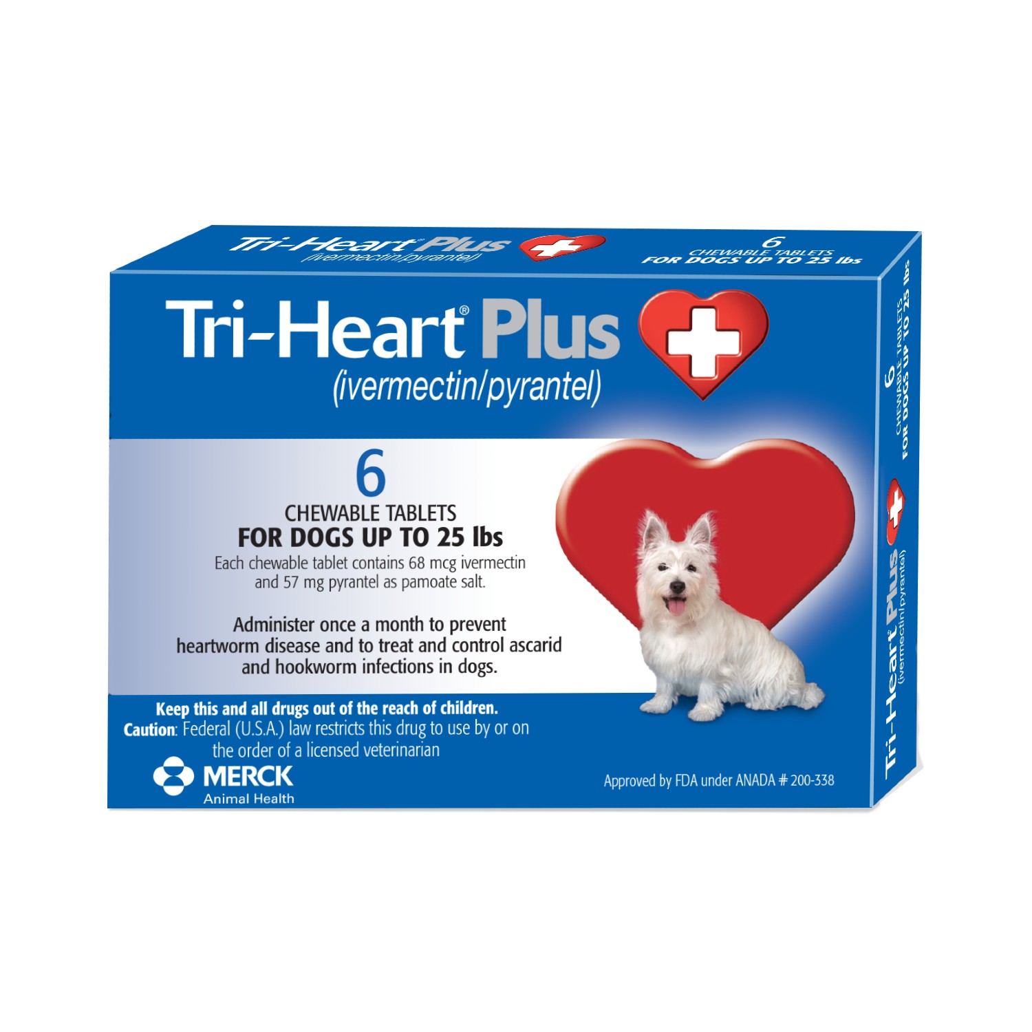 MERCK Tri-Heart Plus Chewable Heartworm  Dog Tablet - Pork