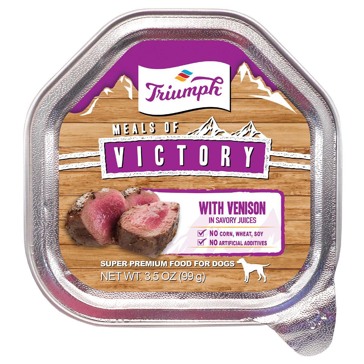 Triumph Meals of Victory with Venison in Savory Juices Dog Food Trays