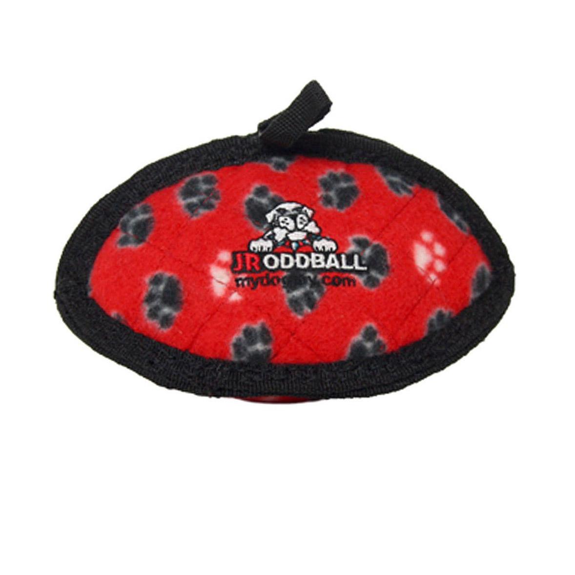 Tuffy Jr Oddball Dog Toy - Red Paw Print