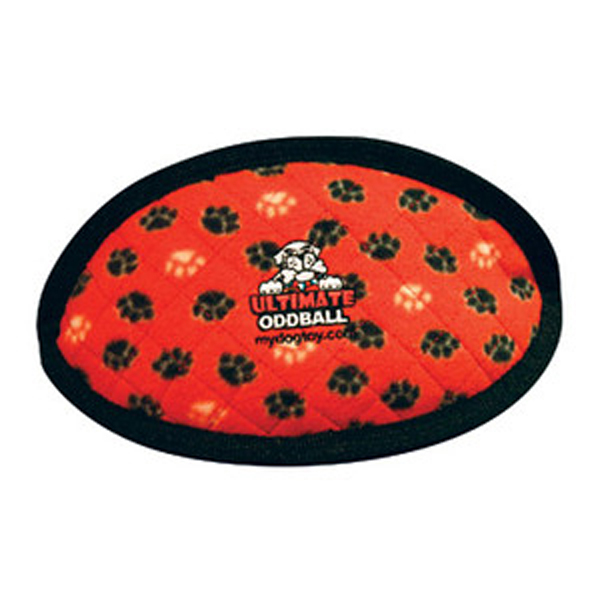 Tuffy Ultimate Oddball Dog Toy - Red Paws