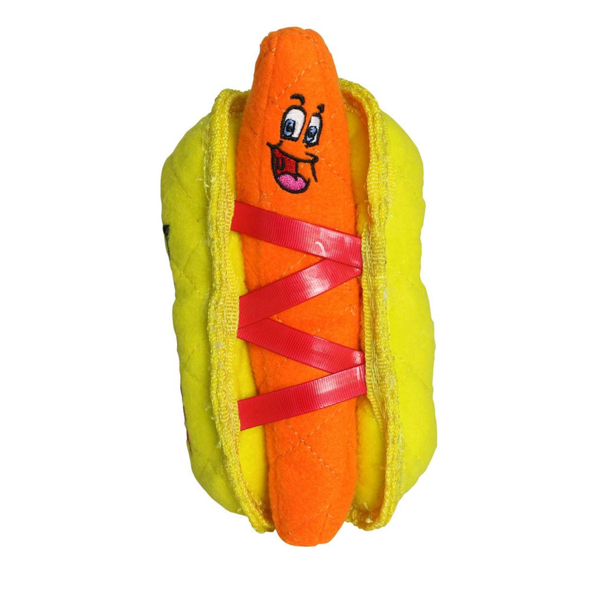 Tuffy Funny Food Dog Toy - Hot Dog