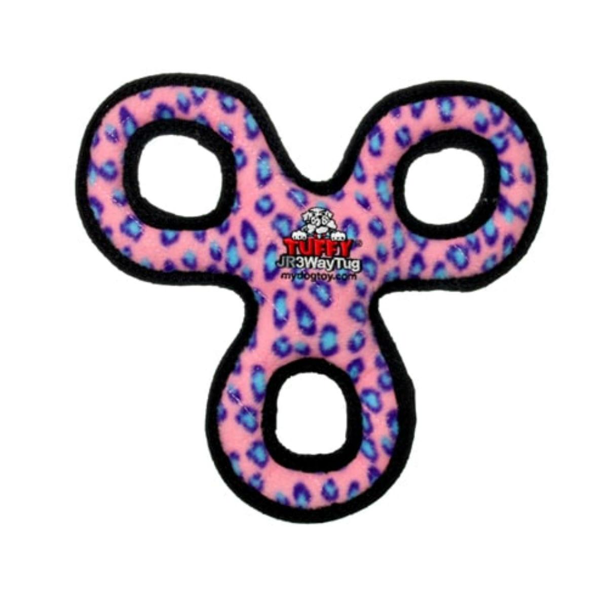 Tuffy Jr 3-Way Tug Dog Toy - Pink Leopard