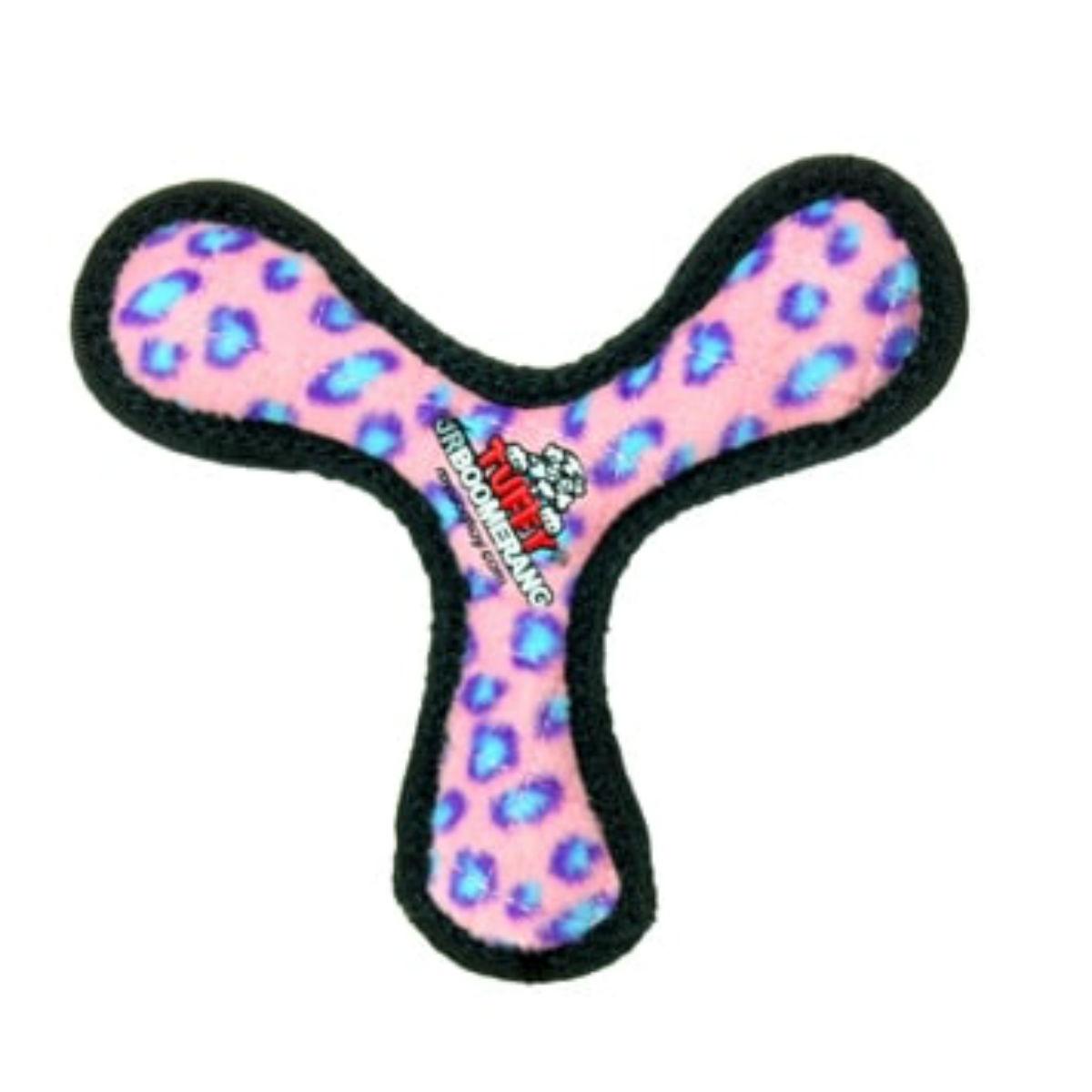 Tuffy Jr Boomerang Dog Toy - Pink Leopard