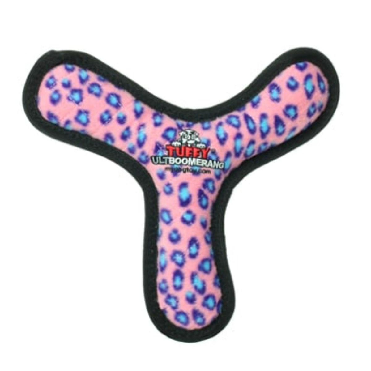 Tuffy Ultimate Boomerang Dog Toy - Pink Leopard