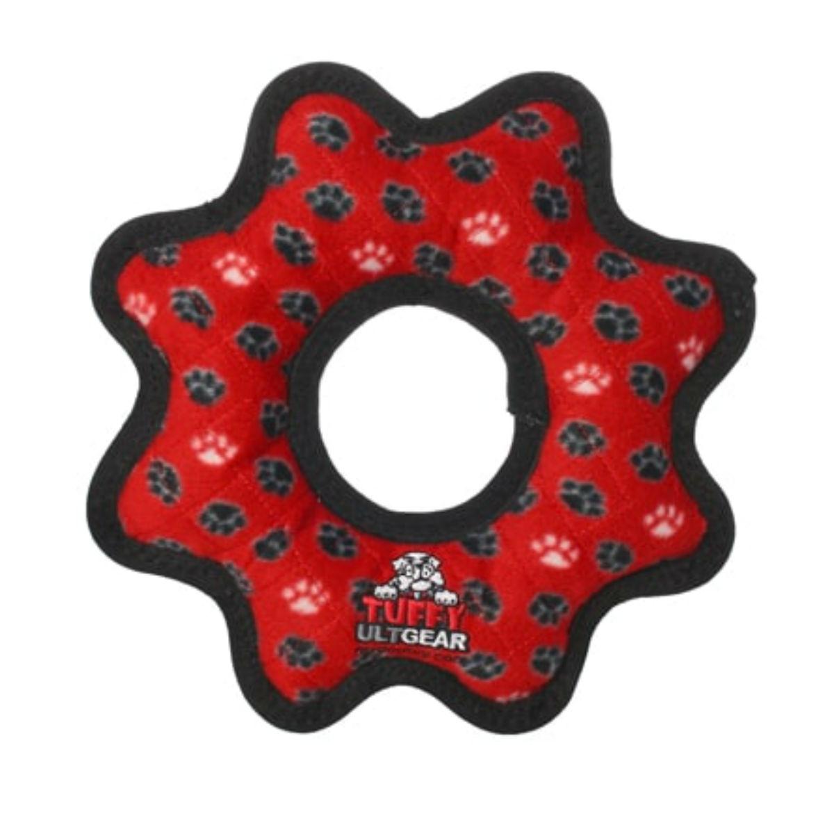 Tuffy Ultimate Gear Dog Toy - Red Paw Print