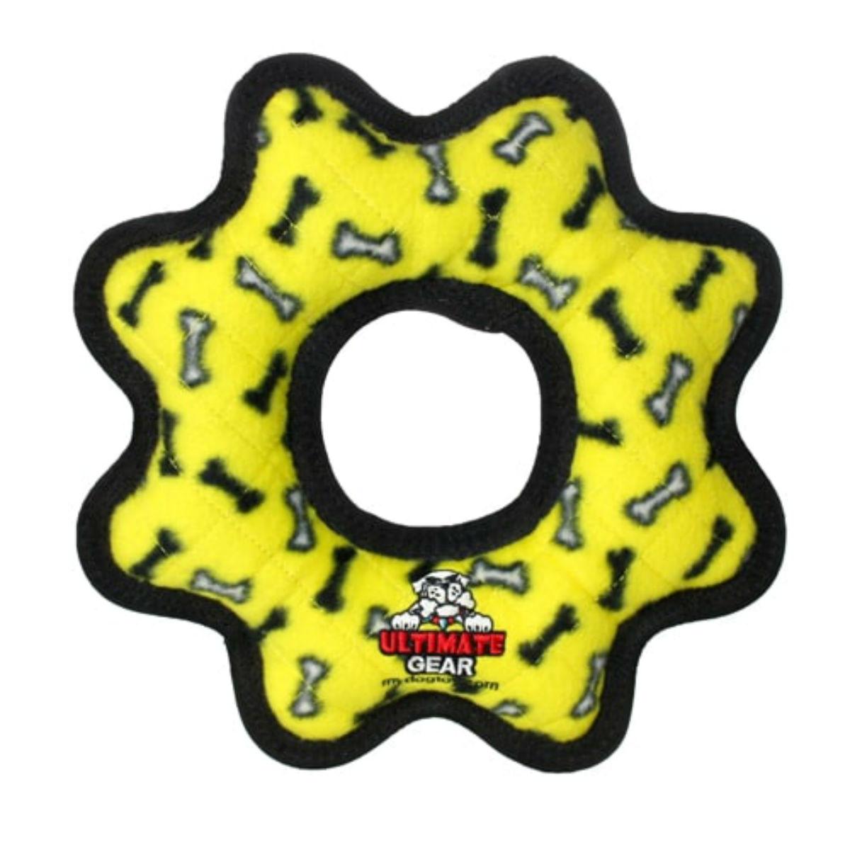 Tuffy Ultimate Gear Dog Toy - Yellow Bones