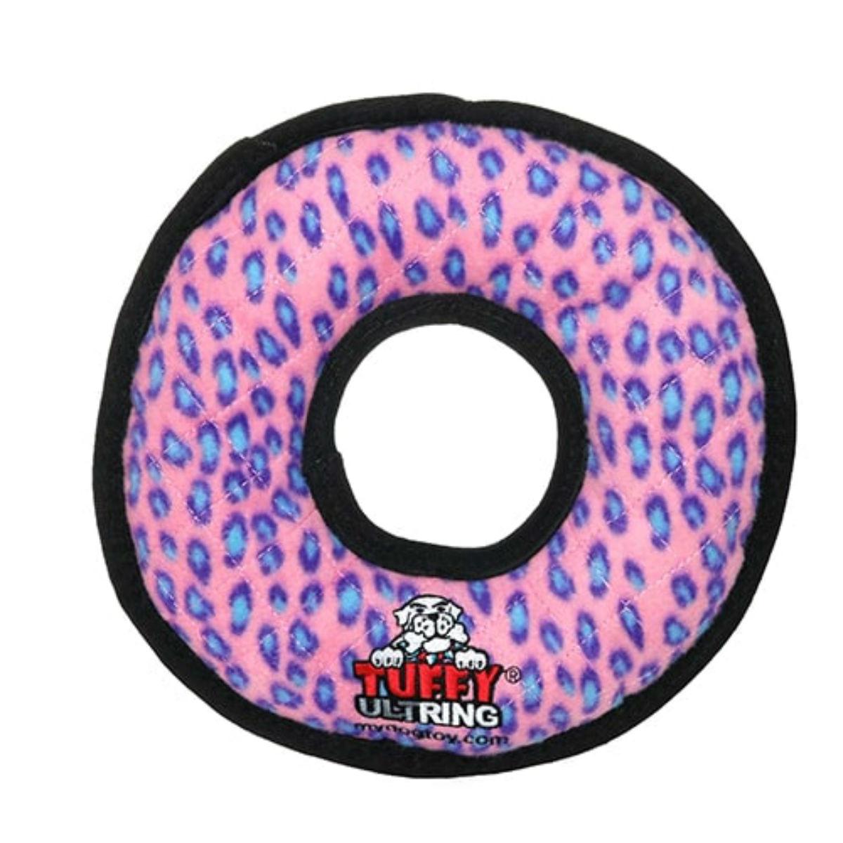 Tuffy Ultimate Ring Dog Toy - Pink Leopard