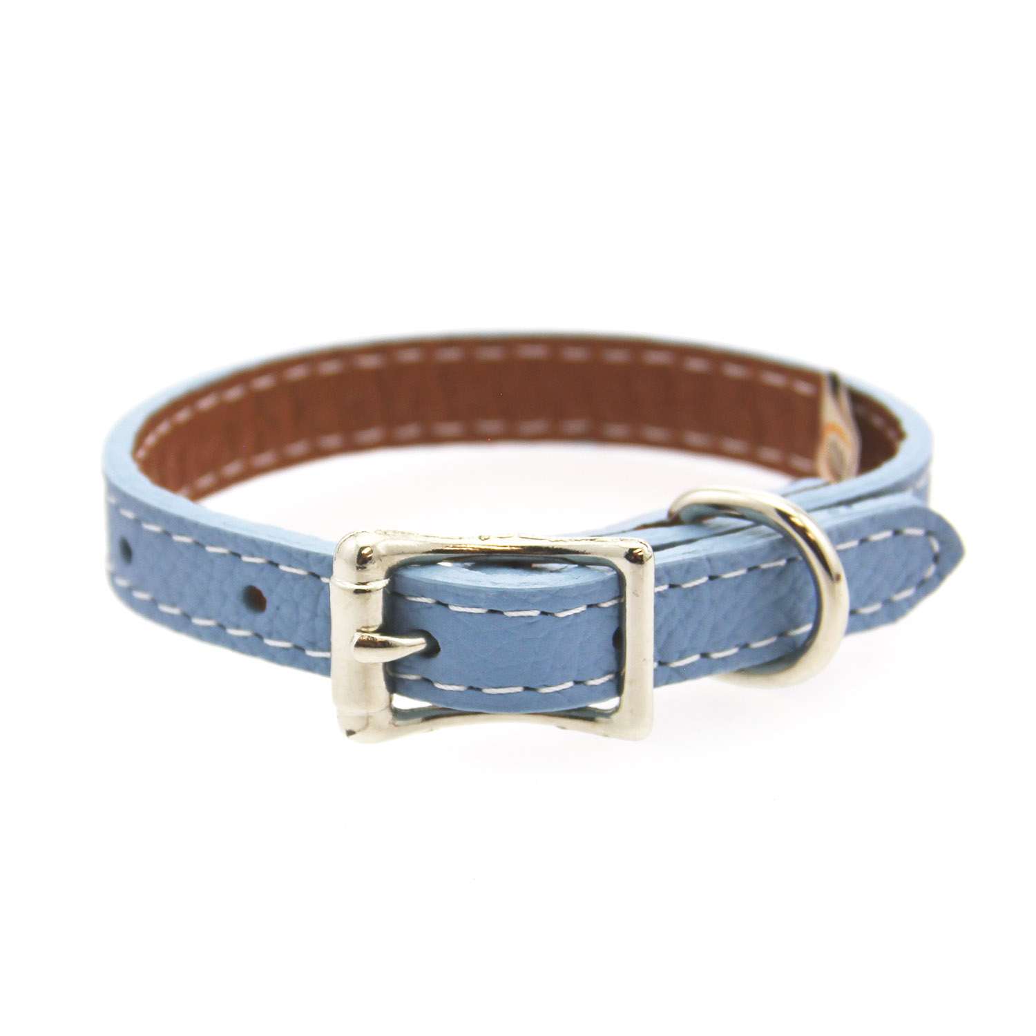 Auburn Leathercrafters Tuscan Leather Dog Collar - Light Blue