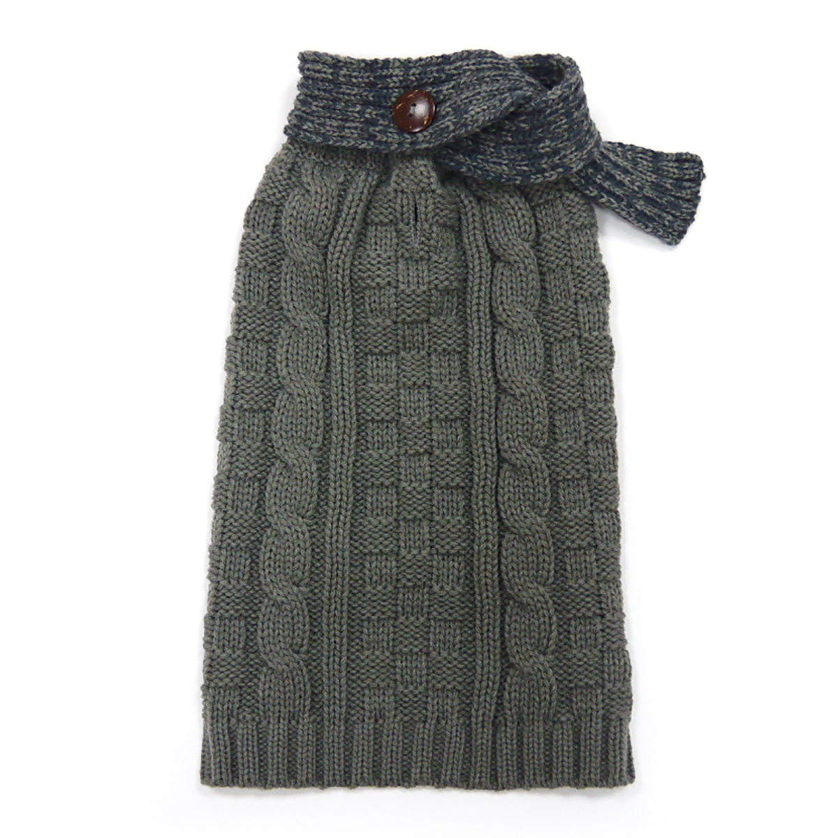 Urban Cable Scarf Dog Sweater by Dogo - Gray