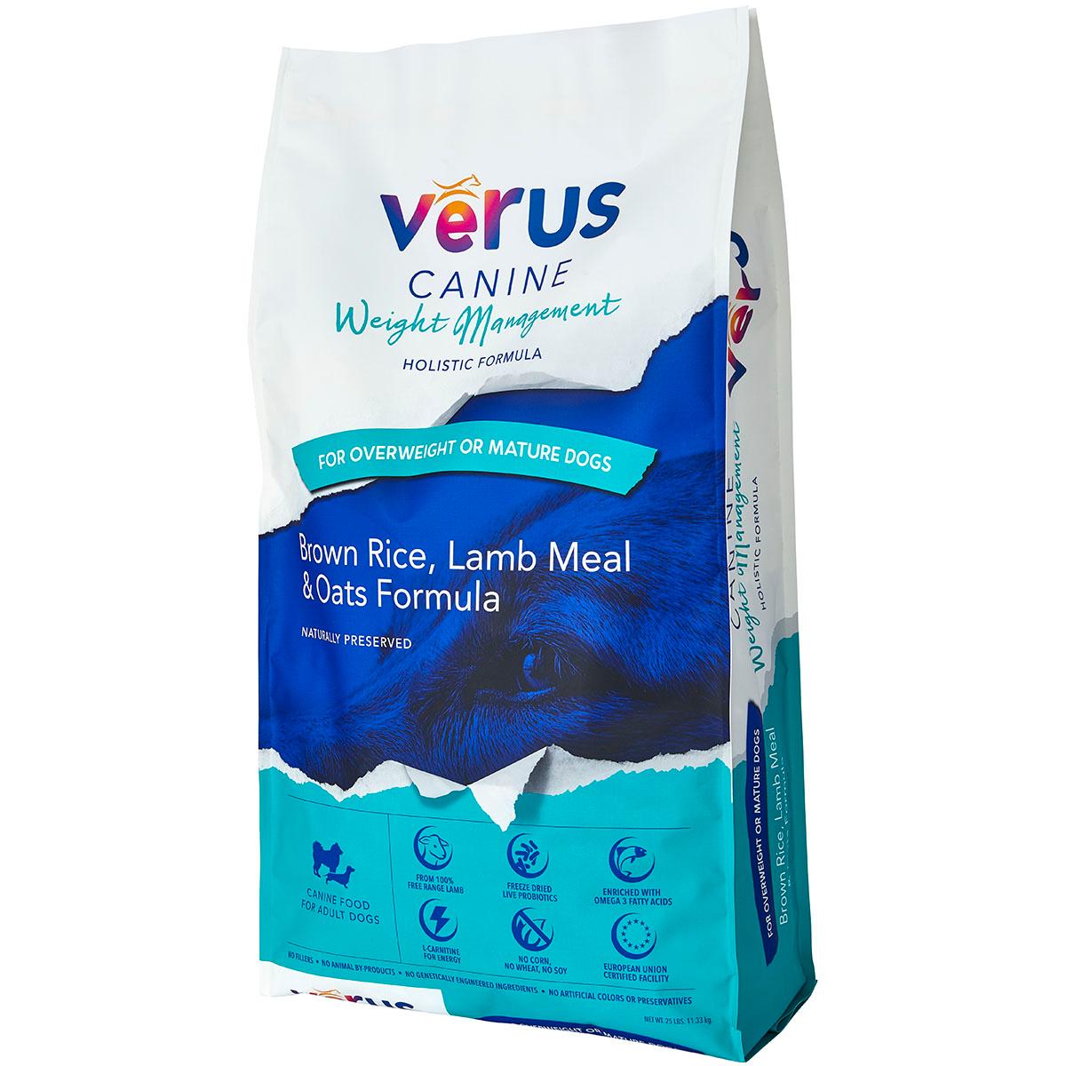 VeRUS Weight Management Dry Dog Food - Lamb Meal, Oats & Brown Rice Formula