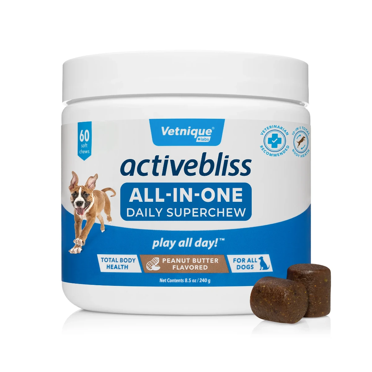 Vetnique Activebliss Daily Superchew All-in-One Supplement for Dogs - Peanut Butter