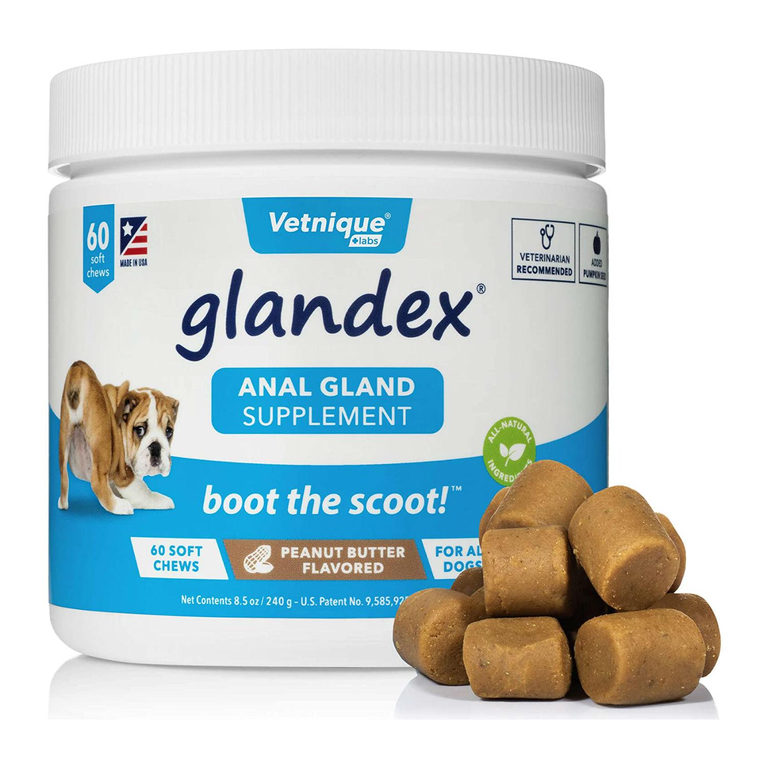 Vetnique Glandex Anal Gland Support Dog Chews - Peanut Butter
