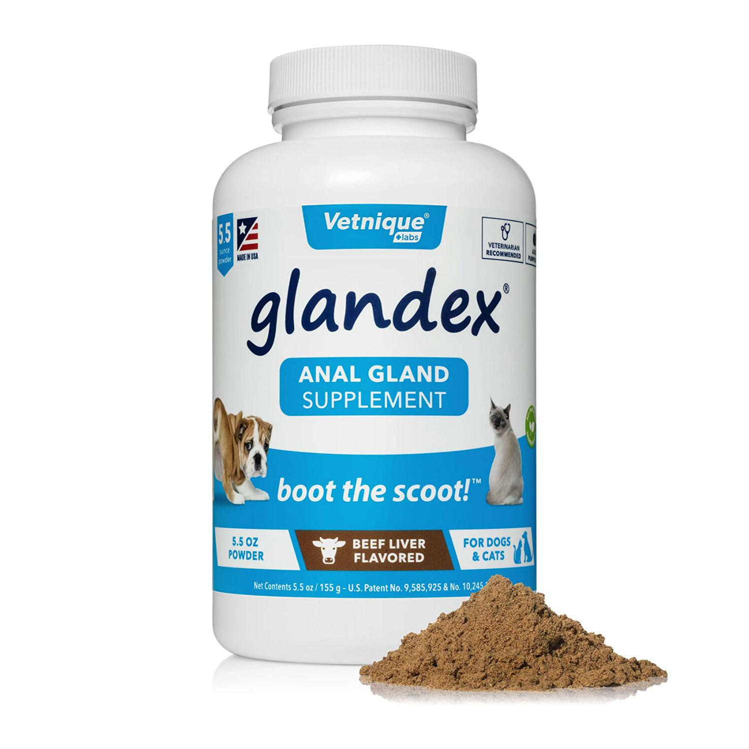 Vetnique Glandex Anal Gland Support for Dogs and Cats - Beef Powder