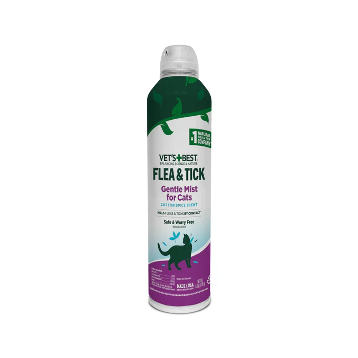 Vet's Best Flea + Tick Gentle Mist Cat Spray - Cotton Spice Scent