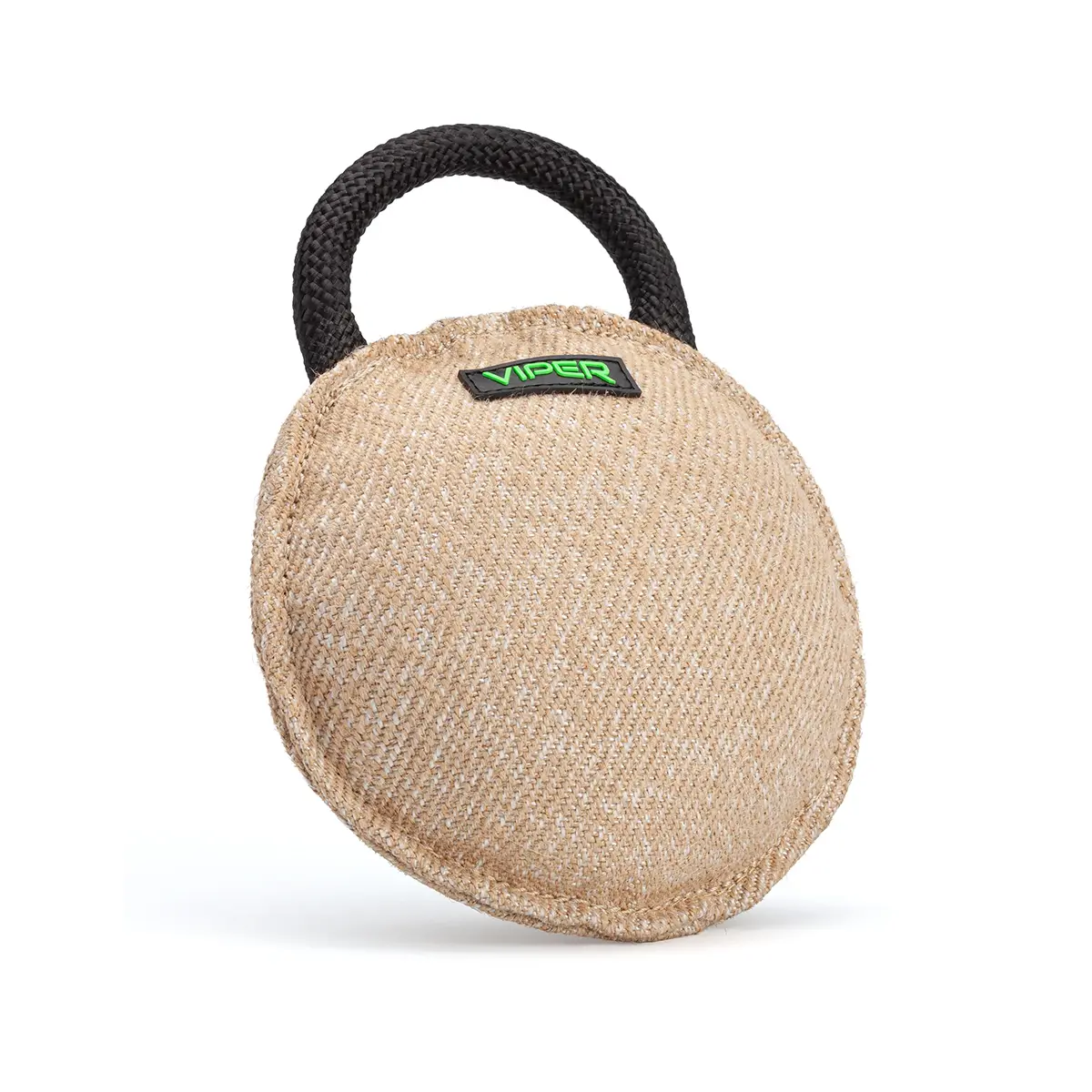 Viper Round Bite Pillow Dog Toy - Jute
