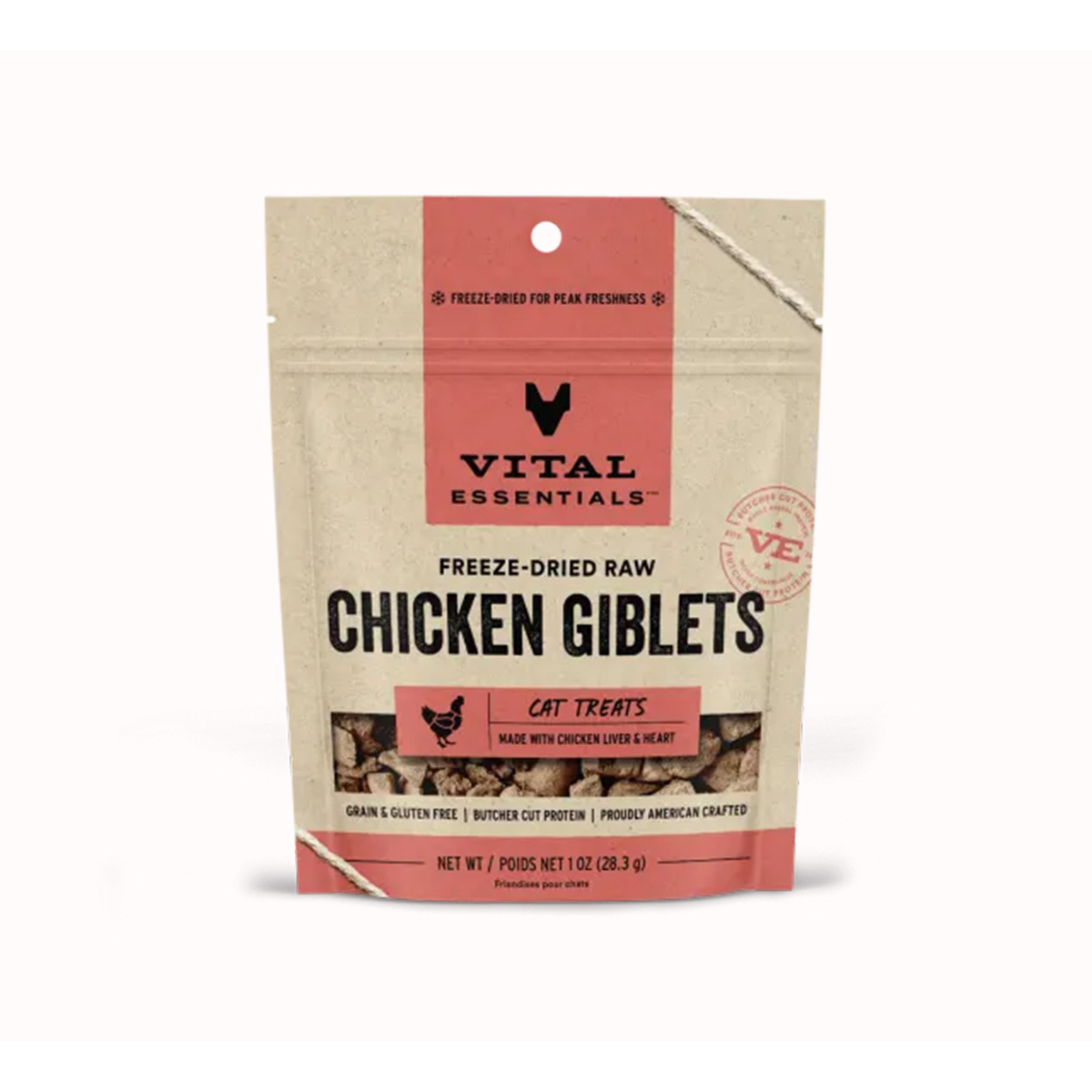 Vital Essentials Freeze-Dried Chicken Giblets Cat Treats