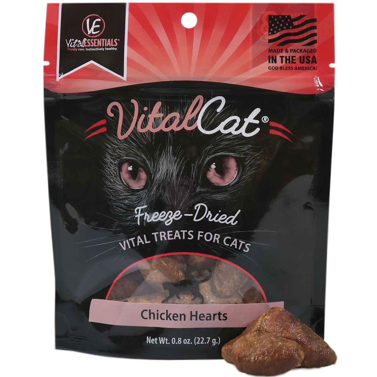 Vital Essentials Freeze-Dried Chicken Hearts Cat Treats