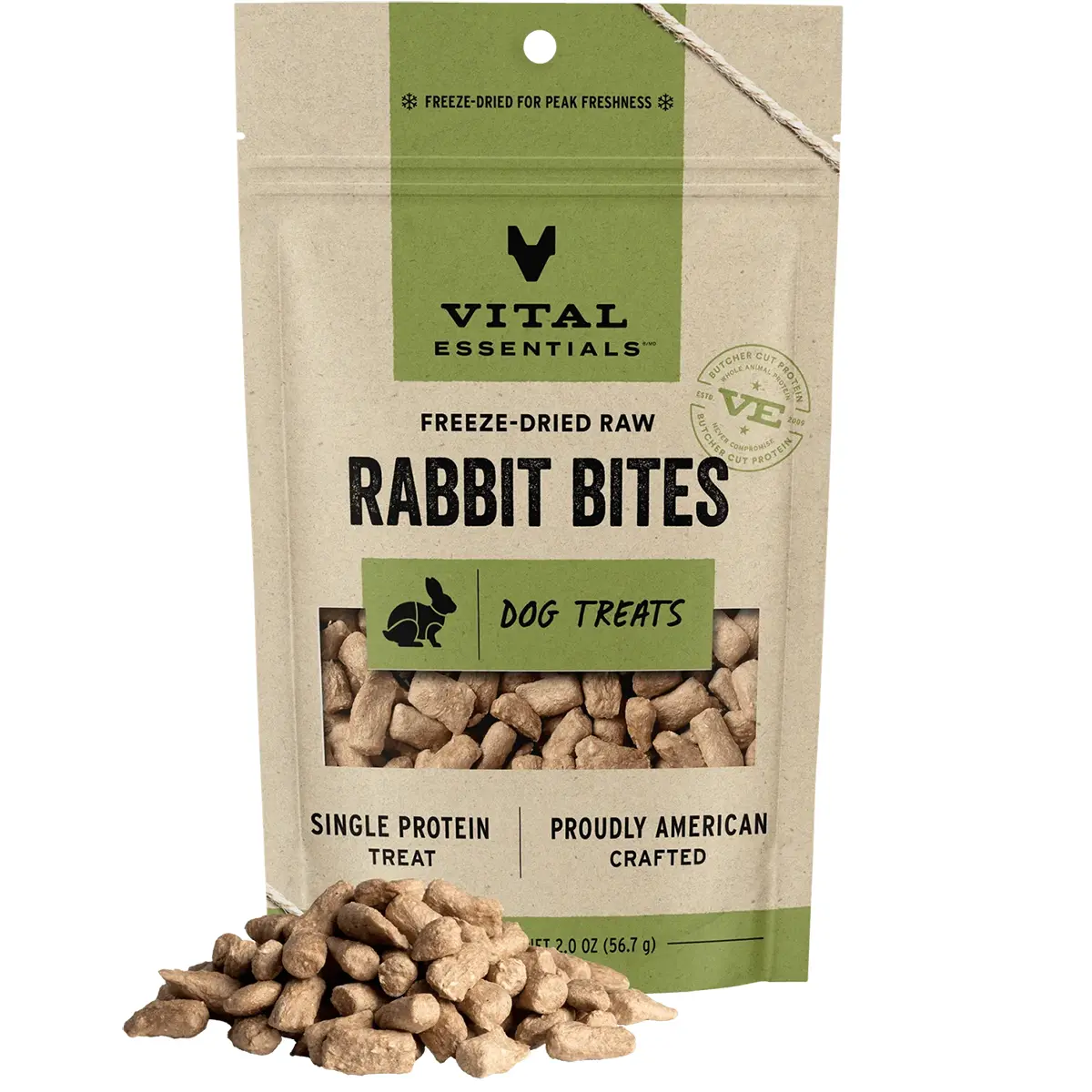 Vital Essentials Freeze-Dried Rabbit Bites Dog Treats