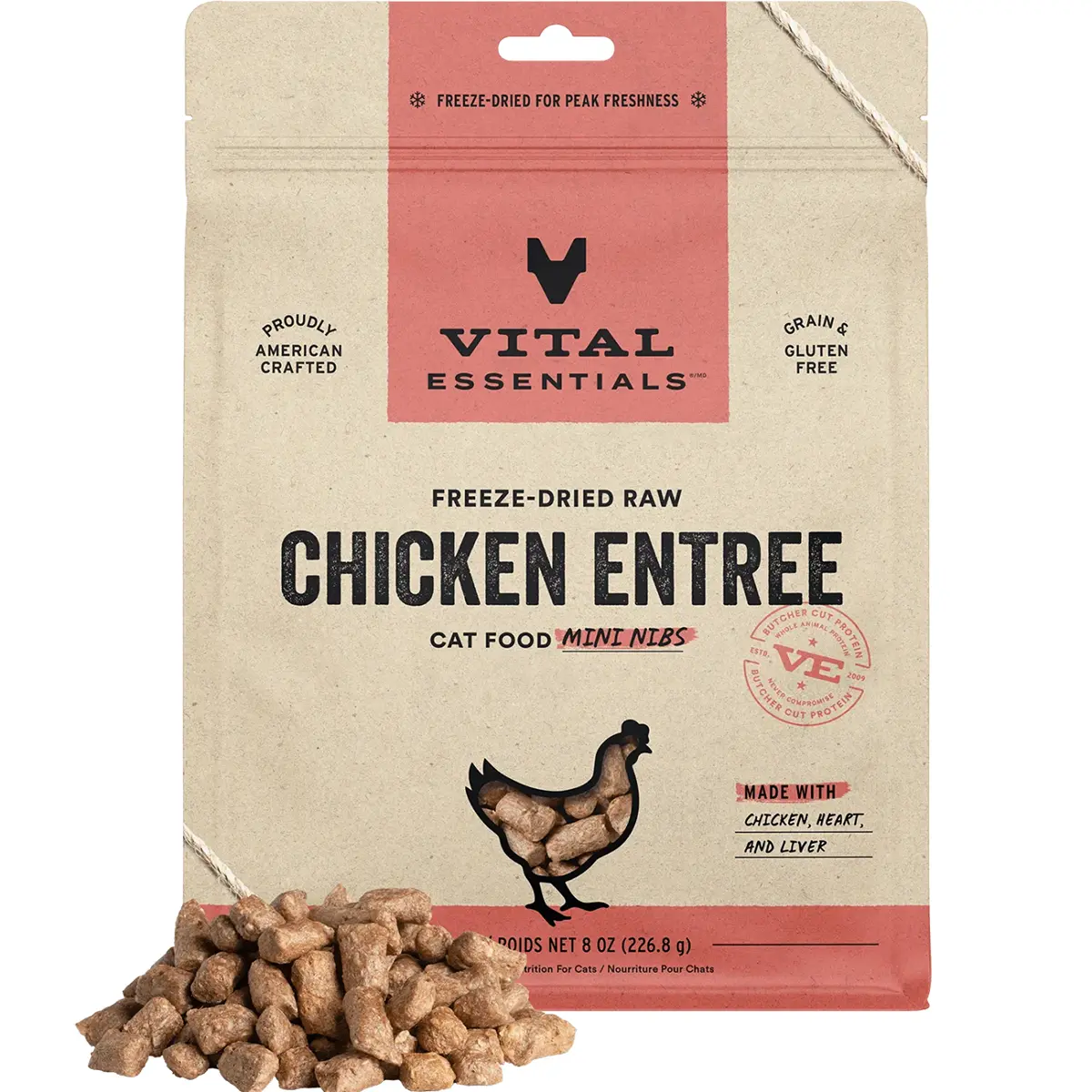 Vital Essentials Freeze-Dried Raw Chicken Entree Mini Nibs Cat Food