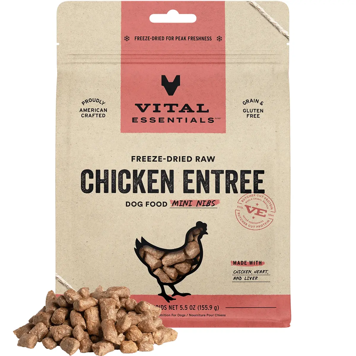 Vital Essentials Freeze-Dried Raw Chicken Entree Mini Nibs Dog Food