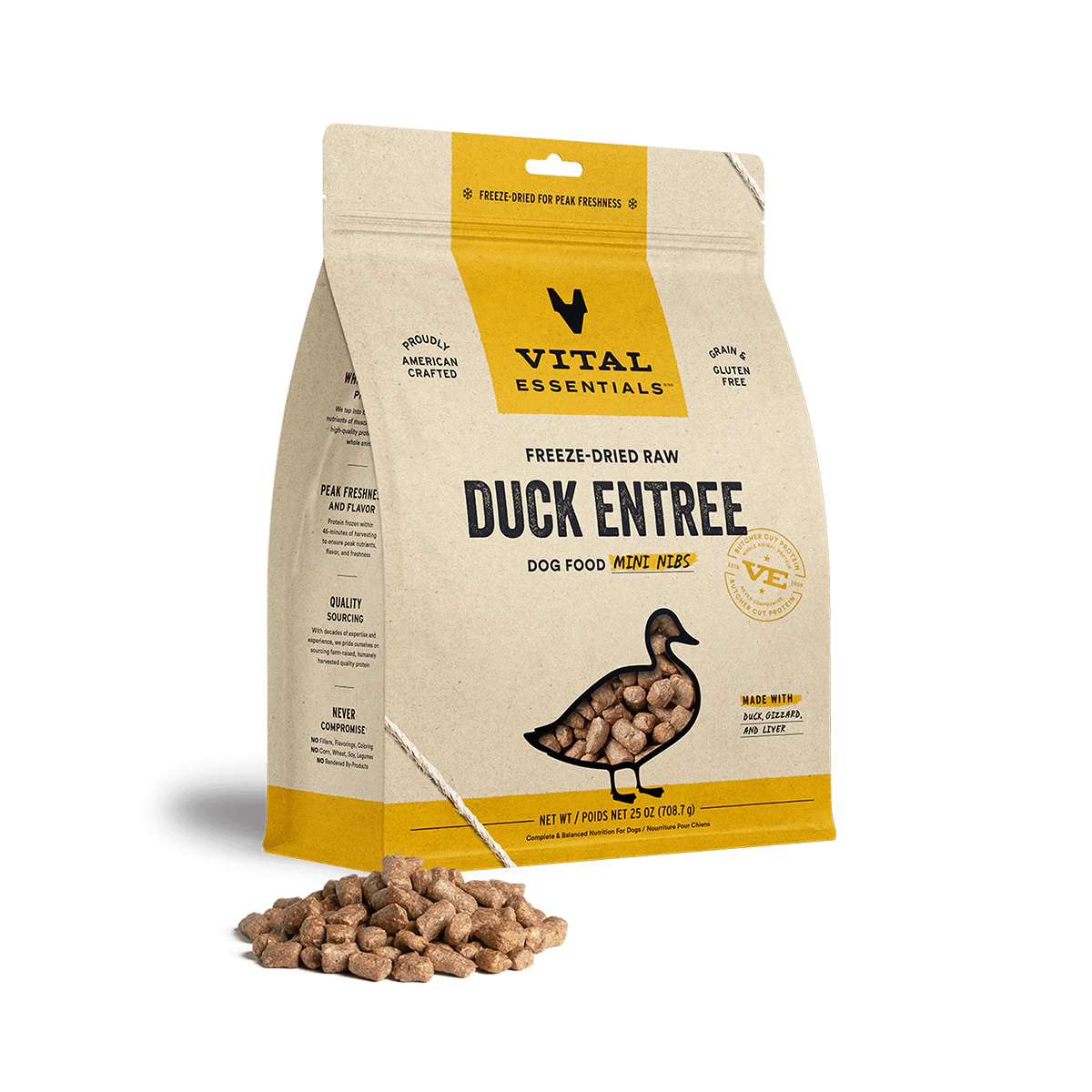 Vital Essentials Freeze-Dried Raw Duck Entree Mini Nibs Dog Food
