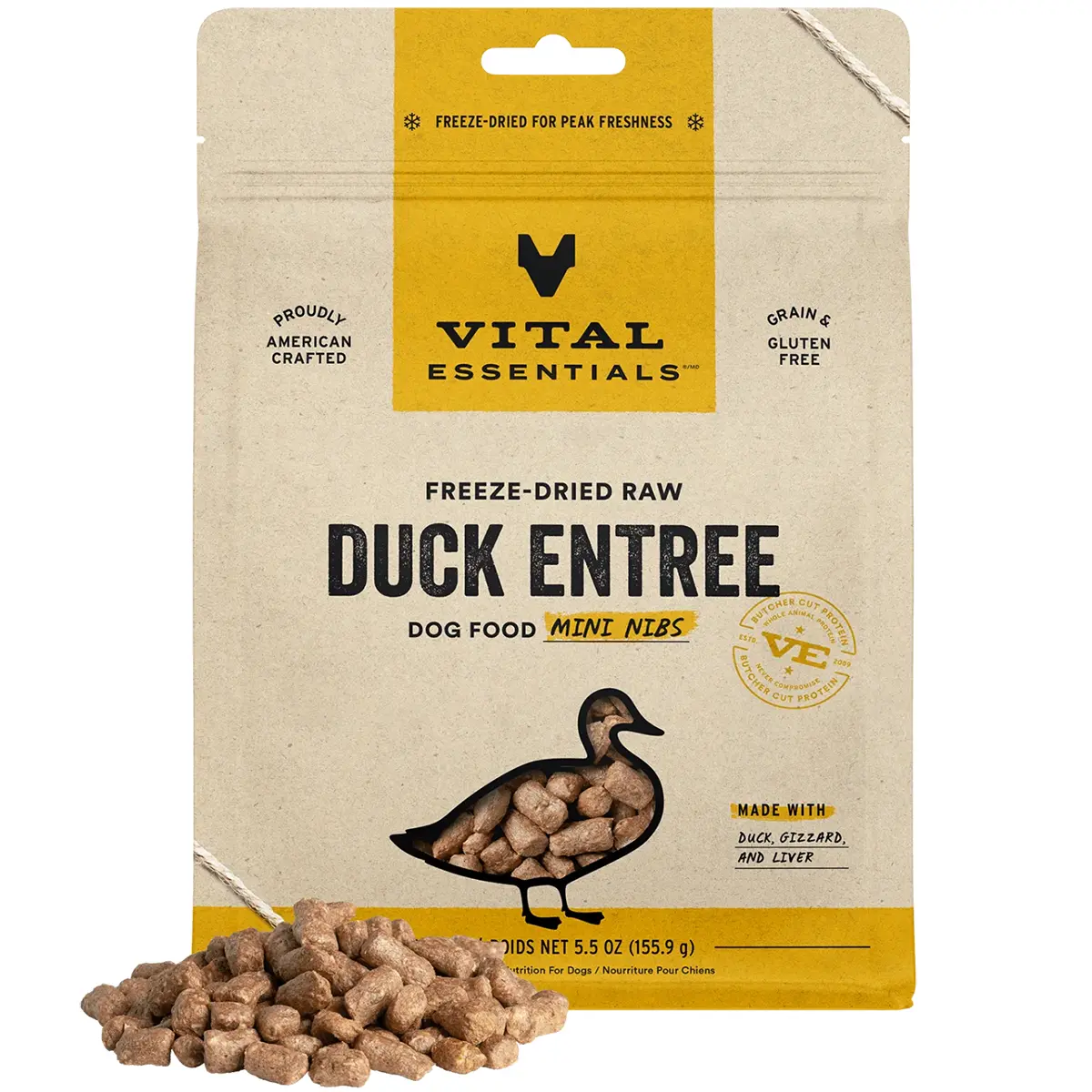 Vital Essentials Freeze-Dried Raw Duck Entree Mini Nibs Dog Food