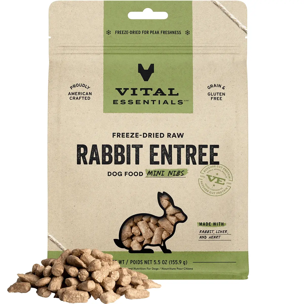 Vital Essentials Freeze-Dried Raw Rabbit Entree Mini Nibs Dog Food