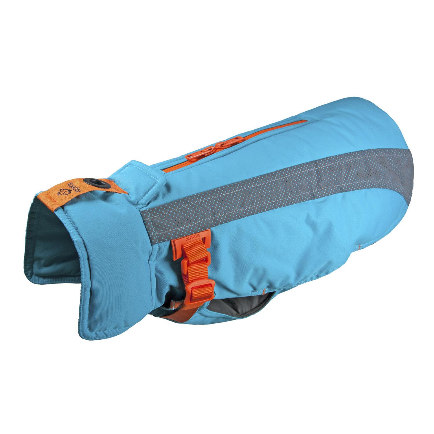 Vortex Parka Dog Coat - Teal and Orange | BaxterBoo