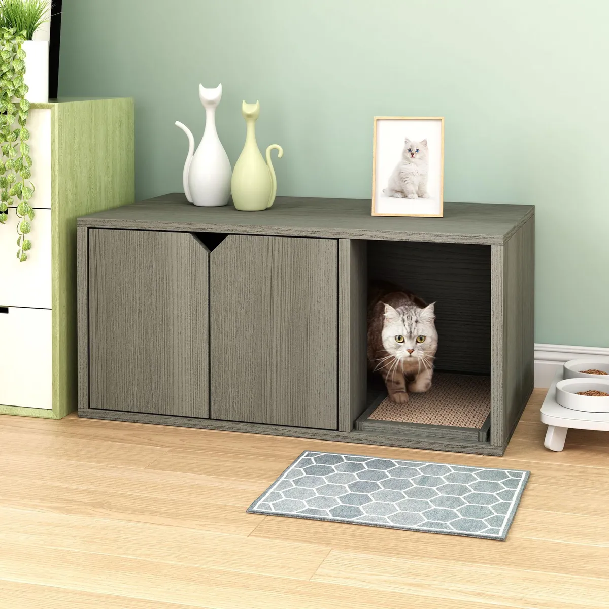 Way Basics Modern Cat Litter Box - Gray